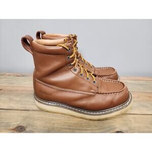 SEARS Die Hard Men's CLASSIC Work Boot 6" SureTrak Soft Toe 8.5D BROWN Moc Wedge